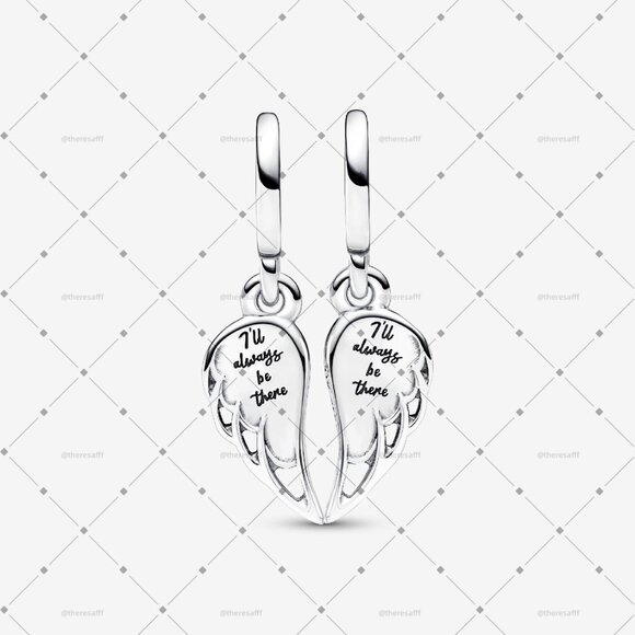 Pandora Sparkling Splitable Angel Wings Dangle Charm - Picture 2 of 4